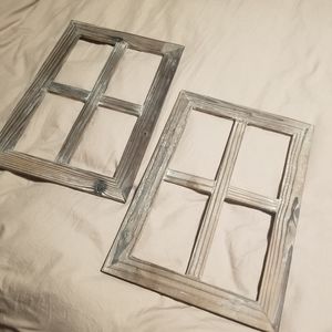 2 rustic window pane decor